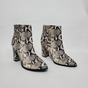 Seychelles Leather Reptile Print Ankle Boots